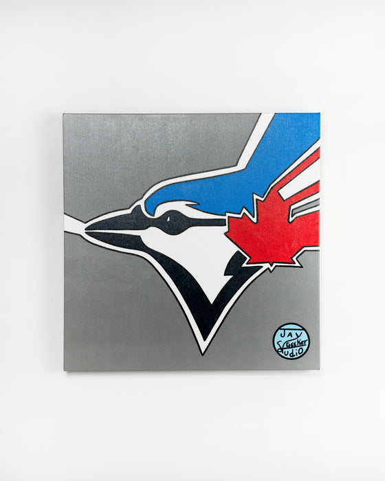 Jay Geeker Sport Logo Art Collection - 24" X 24" - TORONTO BLUE JAYS (GRAY)