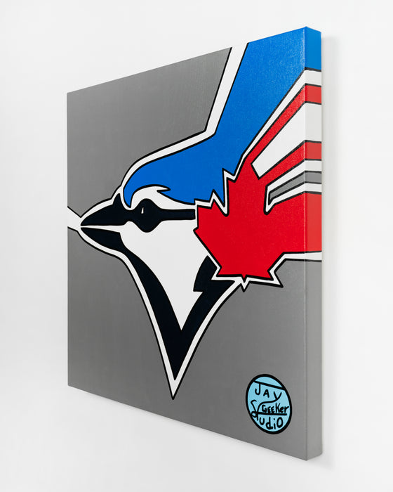 Jay Geeker Sport Logo Art Collection - 24" X 24" - TORONTO BLUE JAYS (GRAY)