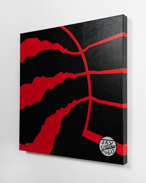 Jay Geeker Sport Logo Art Collection - 24" X 24" - TORONTO RAPTORS (BLACK)
