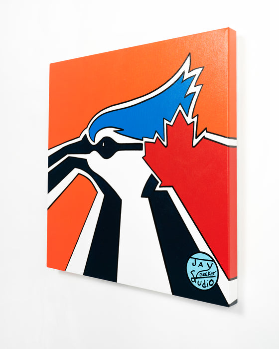 Jay Geeker Sport Logo Art Collection - 24" X 24" - TORONTO BLUE JAYS (ORANGE)