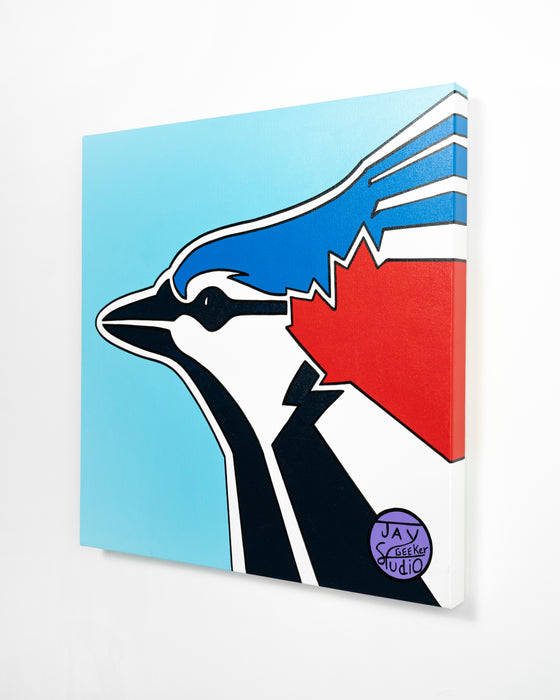 Jay Geeker Sport Logo Art Collection - 24" X 24" - TORONTO BLUE JAYS (BLUE)
