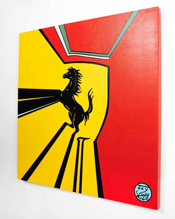 Jay Geeker Sport Logo Art Collection - 36" X 36" - FERRARI VARIATION #2