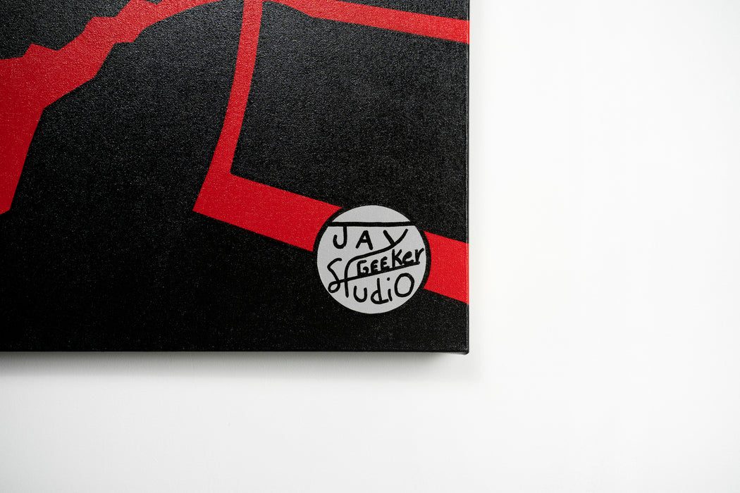 Jay Geeker Sport Logo Art Collection - 24" X 24" - TORONTO RAPTORS (BLACK)