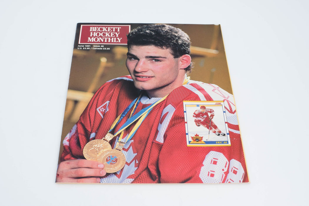 Eric Lindros | FIRST COVER | Beckett Hockey Price Guide Magazine #8 June 1991 +