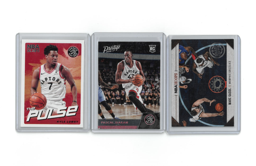 Lot of 3 Raptors Cards Pascal Siakam Rookie Lowry Marc Gasol